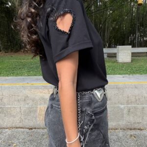 Heart Cut-Out T-shirt